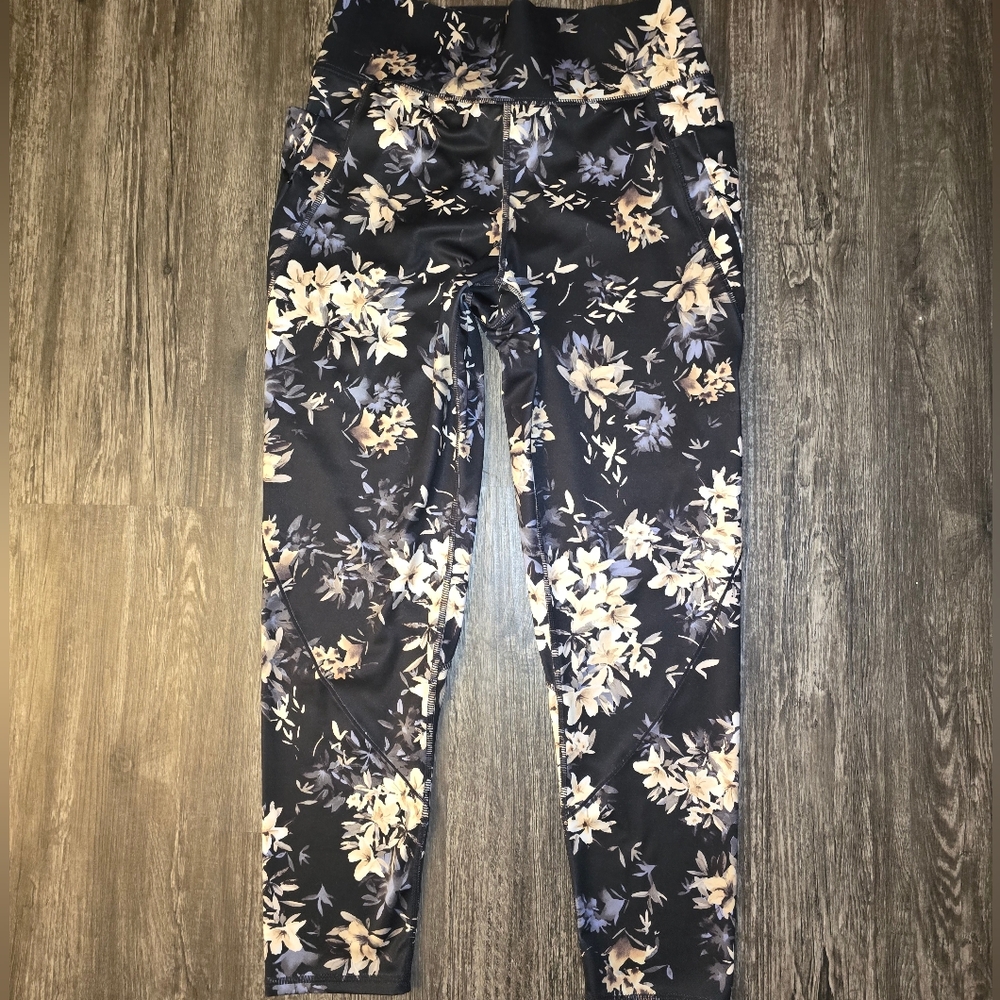 FLX Floral Print Leggings Sz Medium
